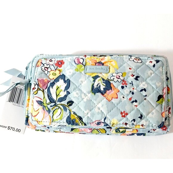 Vera Bradley RFID 3-in-one Wallet Wristlet Crossbody Bag Floating Garden - Picture 6 of 11